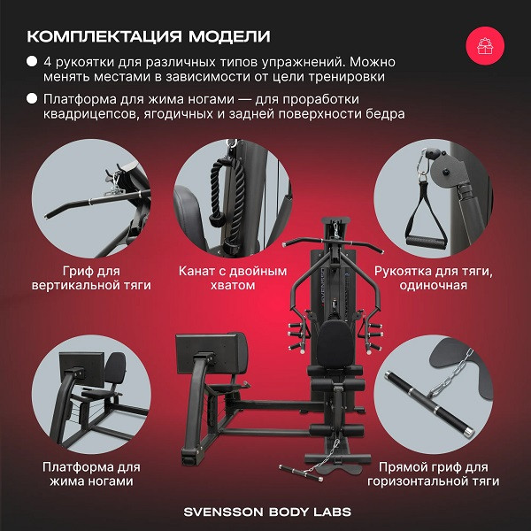 Силовой комплекс Svensson Body Labs RIGEL PLUS PRO стек 60 кг