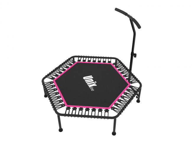 Батут UNIX line FITNESS Pink (130 cm) с ручкой Батут UNIX line FITNESS Pink (130 cm) с ручкой