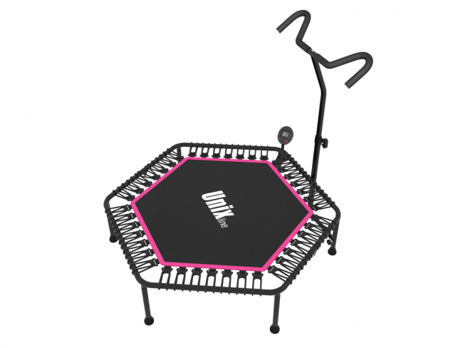 Батут для фитнеса UNIX line FITNESS Pink PRO (130 cm) с ручкой