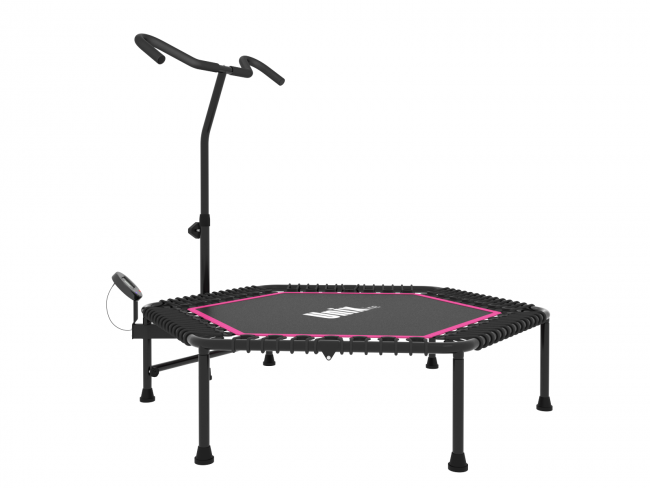 Батут для фитнеса UNIX line FITNESS Pink PRO (130 cm) с ручкой