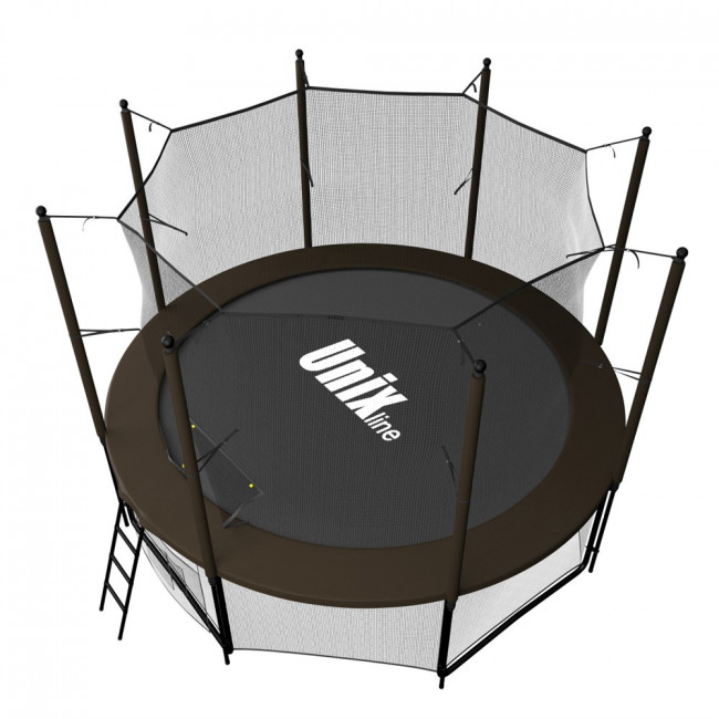 Батут с сеткой UNIX line 8 ft Black / Brown (inside)