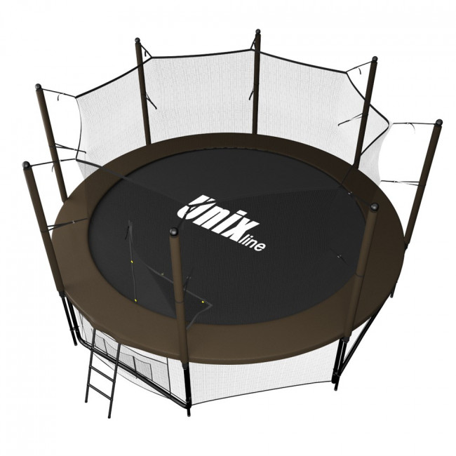 Батут с сеткой UNIX line 10 ft Black / Brown (inside)