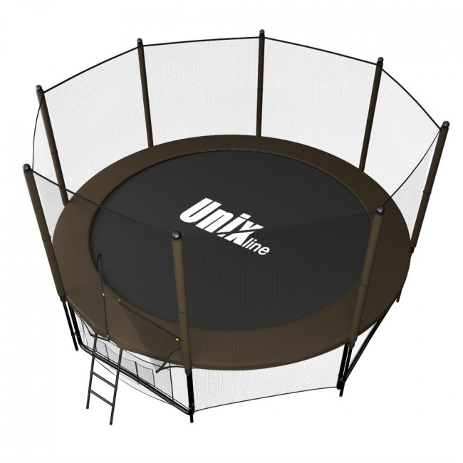 Батут с сеткой UNIX line 12 ft Black / Brown (outside) Батут с сеткой UNIX line 12 ft Black / Brown (outside)