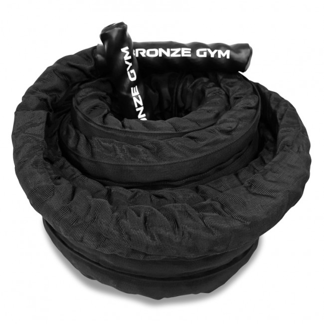 Канат тренировочный Bronze Gym 3.8см.х12м.,9кг. (с защитным рукавом)