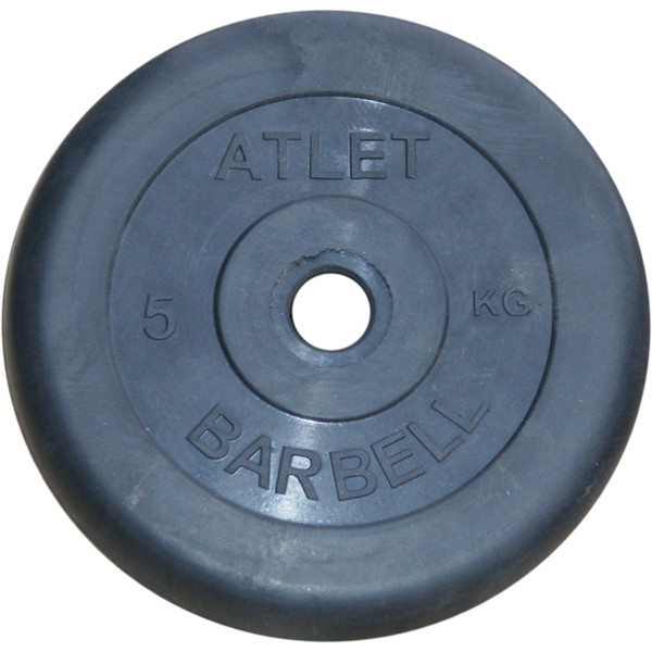Диски обрезиненные Barbell Atlet 31 мм черные, вес от 1,25 до 25 кг в ассортименте