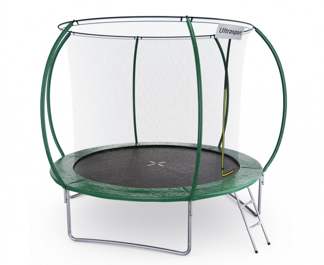 Батут DFC ULTRASPORT 10 ft с внутренней сеткой и лестницей