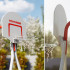 Детский спортивный комплекс Romana каркас для качелей-PRO качели + лесенка + баскетбольный щит