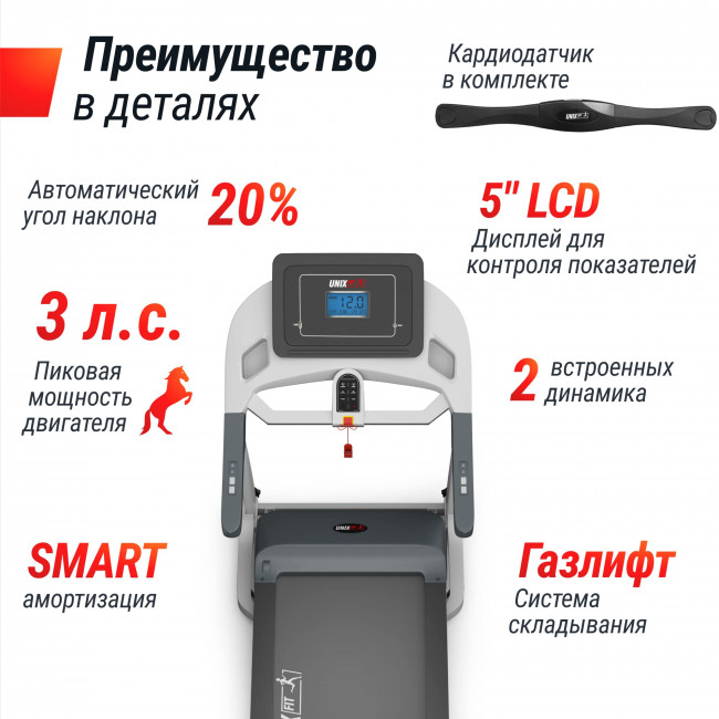 Беговая дорожка UNIX Fit MX-580A белая Беговая дорожка UNIX Fit MX-580A белая