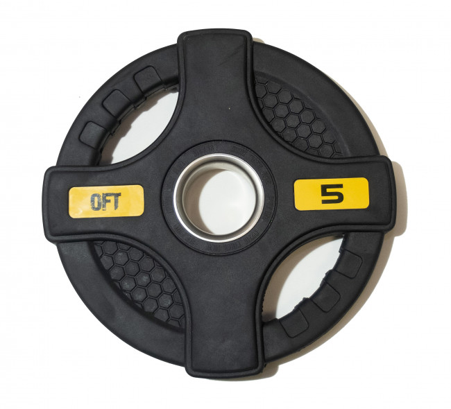 Штанга Original FitTools олимпийская 58 кг (диски с двумя хватами, черный гриф)