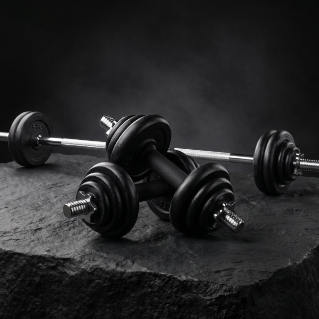 Набор гантелей и штанга UNIX Fit в кейсе 50 кг DBKITU50