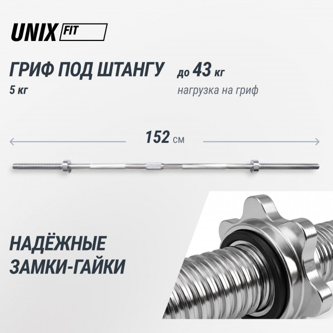Набор гантелей и штанга UNIX Fit в кейсе 50 кг DBKITU50