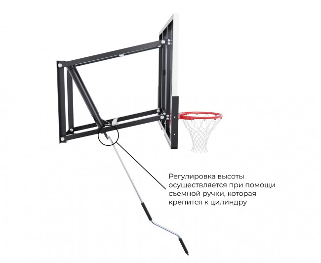 Баскетбольный щит DFC 48" (120 x 80 см) PC2.5MM120 со съёмным регулятором высоты